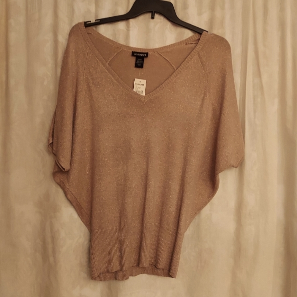 Gold Lane Bryant V Neck Blouson Top, Size 14/16